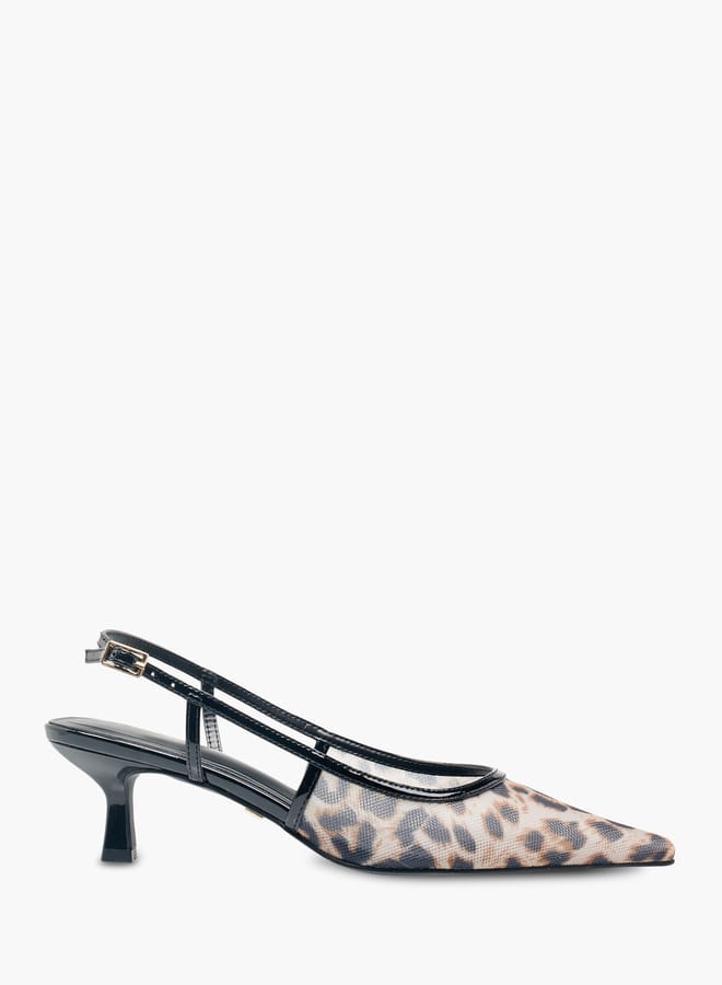 Celeste Womens Slingback Sandals With Kitten Heels And Buckle Closure  - Image 3