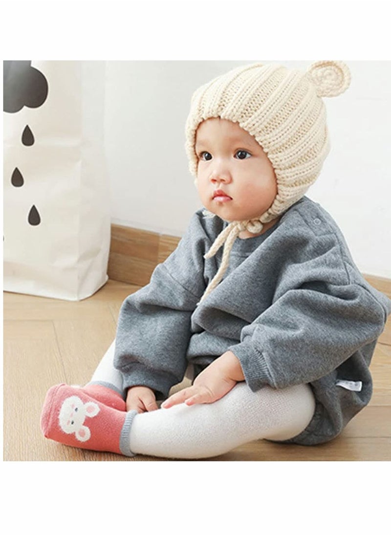 SYOSI - Baby Anti Slip Non Skid, Low Cut Socks No-Show Infant Cotton Cartoon Warm Slippers Floor Boat Ankle Socks - 6Pairs - Image 1