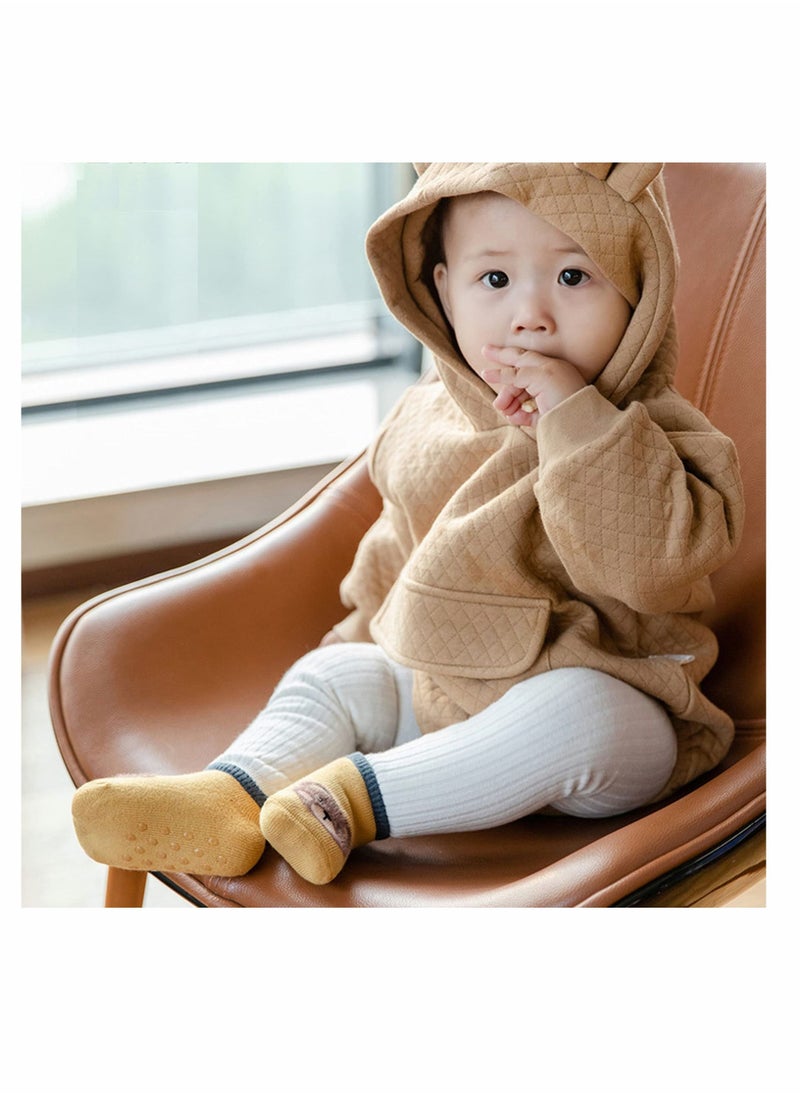 SYOSI - Baby Anti Slip Non Skid, Low Cut Socks No-Show Infant Cotton Cartoon Warm Slippers Floor Boat Ankle Socks - 6Pairs - Image 1