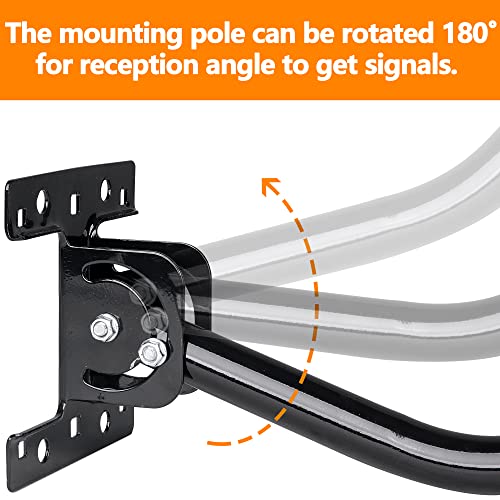 LFUTARI 32.8" Universal TV Antenna Mount，Adjustable Antenna Mounting Pole，Weatherproof Mast Pole，Steel J-Mount for Outdoor/Attic Roof Wall Installation (Black) - Image 3