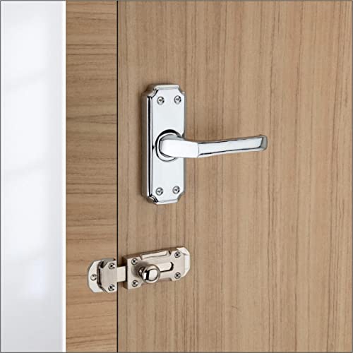 SARDAR Camaro 4" Iron Babylatch|Bathroom Door Handle| Mortise Door Handle with babylatch| Keyless Handle Bathroom| Towerbolt for Bathroom| (with Long Latch) - Image 1
