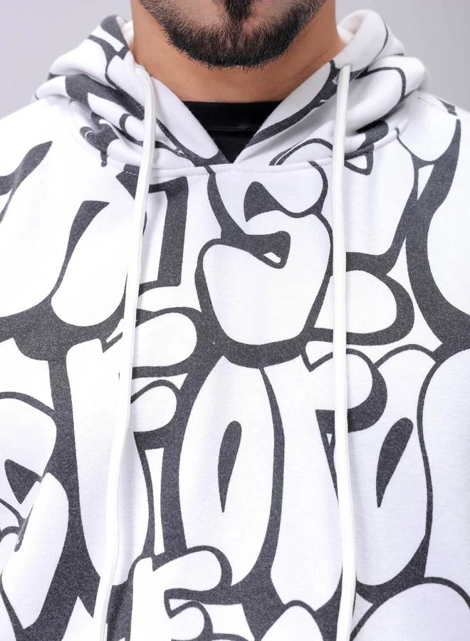 شركة المرآب الهندية Men Relaxed Fit Printed Overhead Hooded Sweatshirt