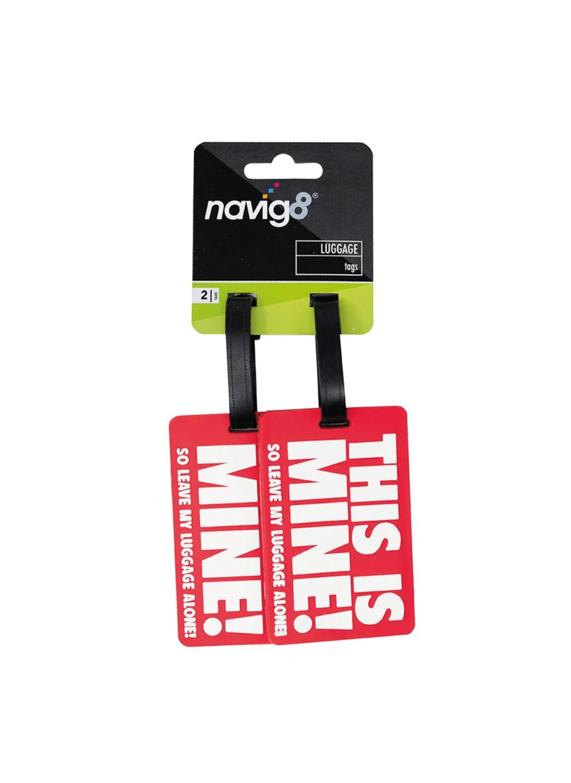 ماتلان Navig8 Red Slogan Luggage Tags (8cm x 8cm)