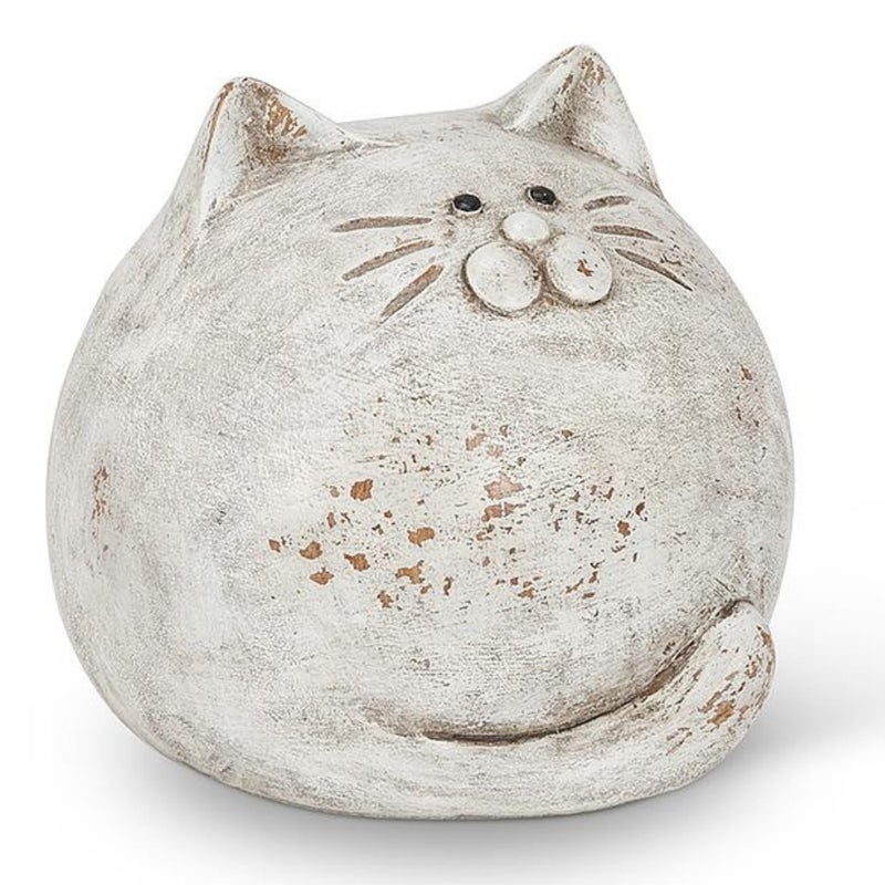 Abbott Collection 27-BW/060 Wht Antique White Round Ball Cat - Image 5