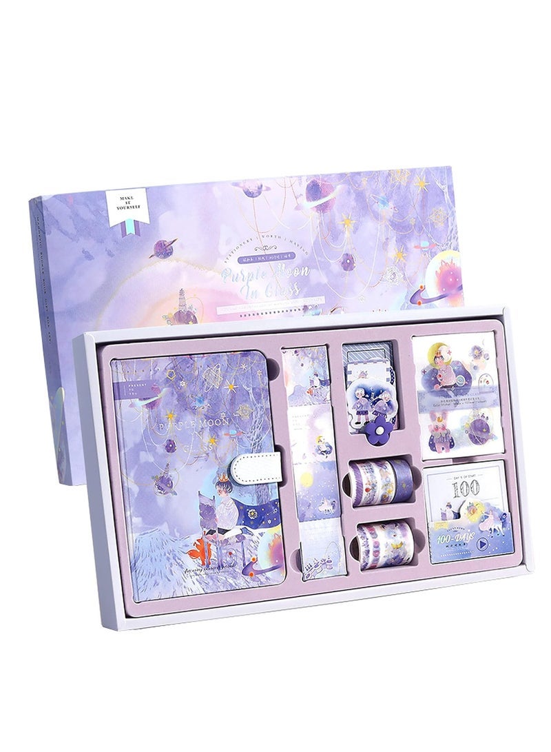 general Journal Gift Box Set Notebook Journal Lovely Net Cartoon Girl Heart Red Sun Series Literature Material Tool Material Set Hardcover Journal Book - Image 1