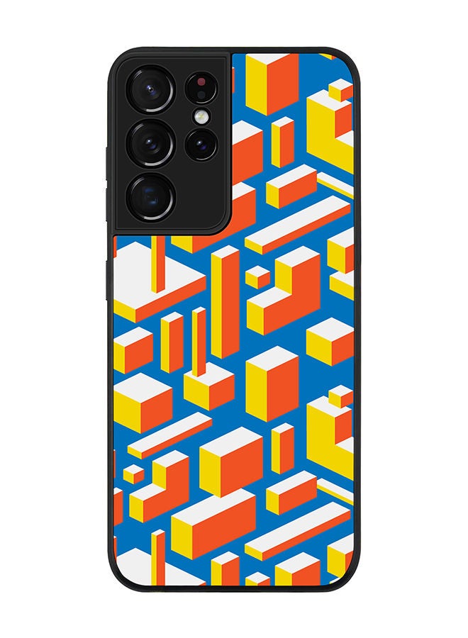 Stylizedd Rugged Black edge case for Samsung Galaxy S21 Ultra 5G Slim fit Soft Case Flexible Rubber Edges Anti Drop TPU Gel Thin Cover - 3D Geometry - Image 1