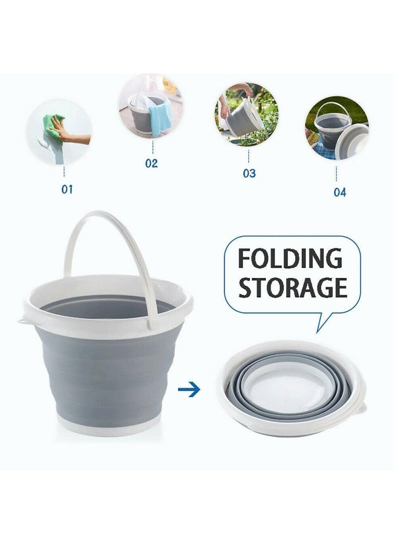 Pamidhar Pamidhar Foldable Collapsible Silicone Bucket Portable Space Saving Large Water Bucket with Carry Handle for Water Camping Fishing Travelling Household Multicolor Pack of 1  - Image 2