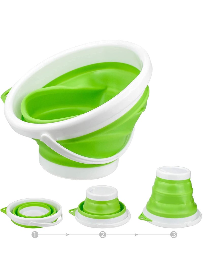 Pamidhar Pamidhar Foldable Collapsible Silicone Bucket Portable Space Saving Large Water Bucket with Carry Handle for Water Camping Fishing Travelling Household Multicolor Pack of 1  - Image 4