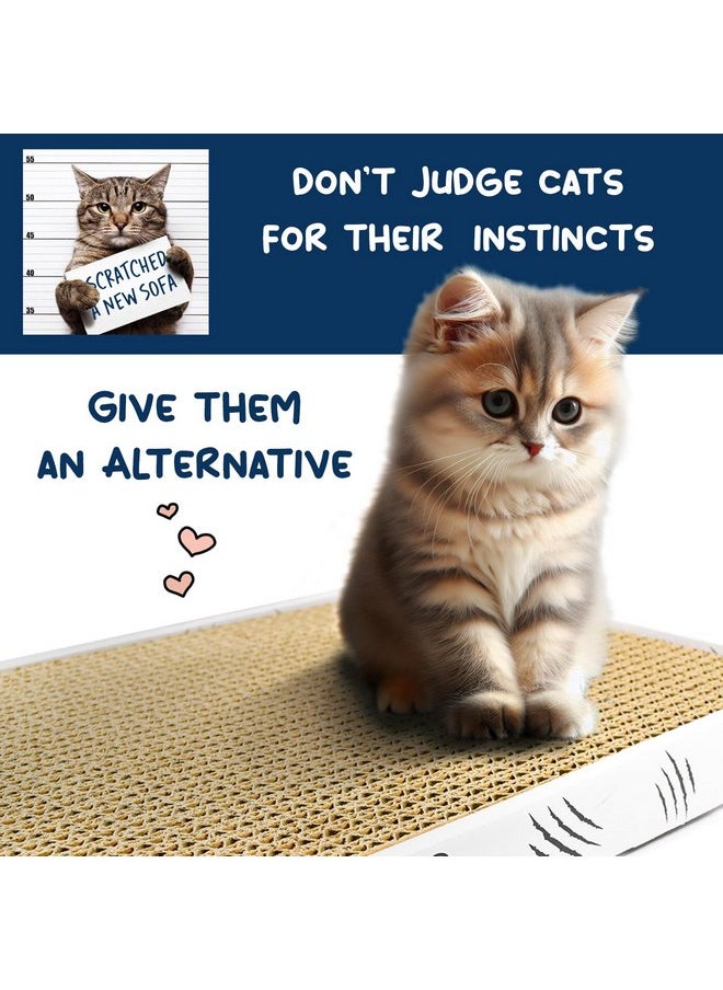 HQRP - HQRP 3-Pack Large Cat Scratcher Cardboard Cat Scratcher Box, Reversible Cat Scratch Pad Board, Wide Flat Scratching Pad for Cats, Corrugated Scratch Bed, Cat Scratchers for Indoor Cats Cardboard - Image 1