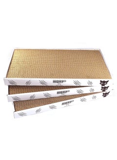 HQRP HQRP 3-Pack Large Cat Scratcher Cardboard Cat Scratcher Box, Reversible Cat Scratch Pad Board, Wide Flat Scratching Pad for Cats, Corrugated Scratch Bed, Cat Scratchers for Indoor Cats Cardboard  - Image 1
