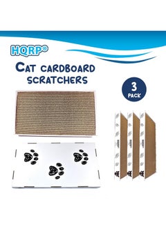 HQRP HQRP 3-Pack Large Cat Scratcher Cardboard Cat Scratcher Box, Reversible Cat Scratch Pad Board, Wide Flat Scratching Pad for Cats, Corrugated Scratch Bed, Cat Scratchers for Indoor Cats Cardboard  - Image 2