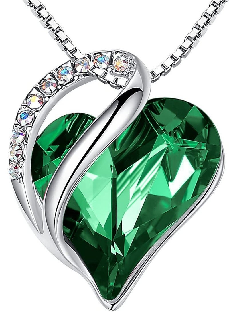 هدايا عيد الأم للزوجة ، قلادات للنساء ، قلادة قلب الحب اللانهائي مع بلورات حجر البخت ، سلسلة مطلية بالفضة مقاس 18 + 2 بوصة ، مجوهرات عيد ميلاد لصديقة ، أمي ، ولها - Image 1