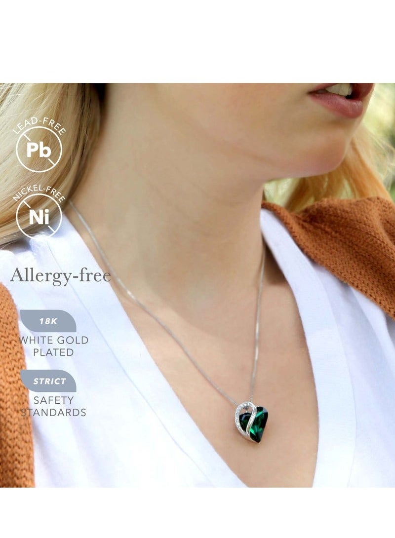 هدايا عيد الأم للزوجة ، قلادات للنساء ، قلادة قلب الحب اللانهائي مع بلورات حجر البخت ، سلسلة مطلية بالفضة مقاس 18 + 2 بوصة ، مجوهرات عيد ميلاد لصديقة ، أمي ، ولها - Image 2