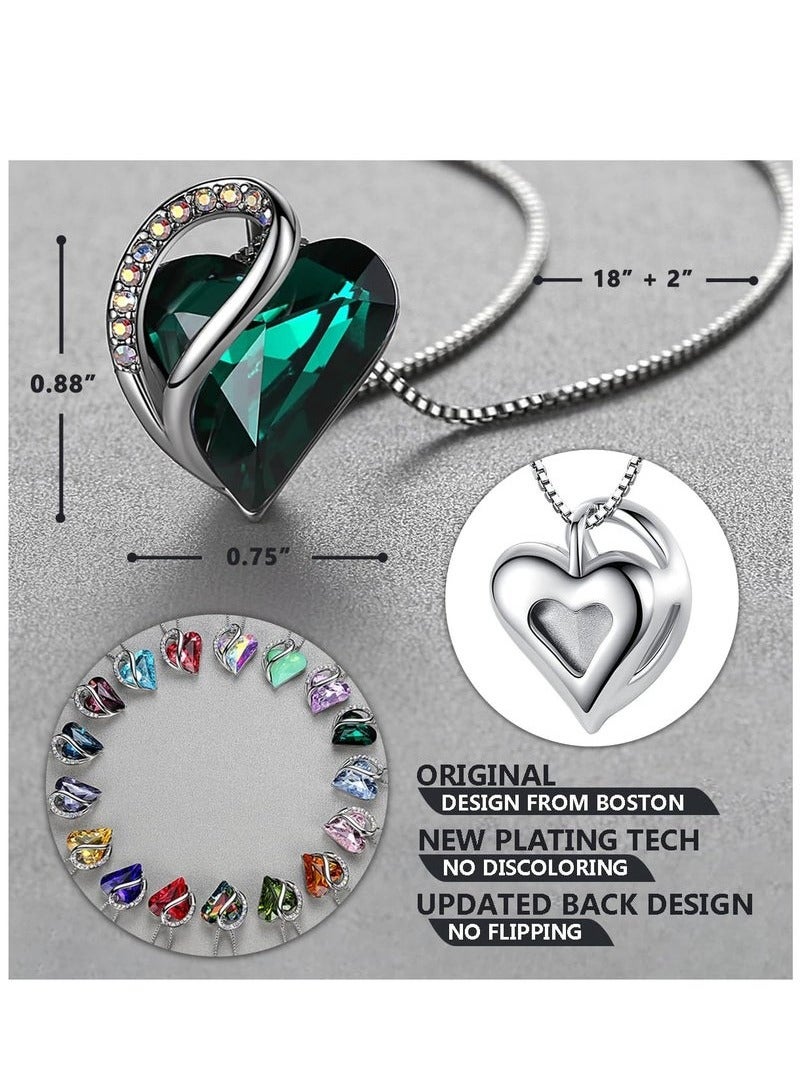 هدايا عيد الأم للزوجة ، قلادات للنساء ، قلادة قلب الحب اللانهائي مع بلورات حجر البخت ، سلسلة مطلية بالفضة مقاس 18 + 2 بوصة ، مجوهرات عيد ميلاد لصديقة ، أمي ، ولها - Image 3