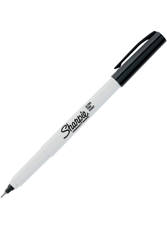 Sharpie Sharpie Permanent Markers, Ultra Fine Tip Markers Set, Quick Drying And Fade Resistant Artist Marker For Wood, Plastic Paper, Metal, And More, Drawing, Coloring, And Poster Marker Black, 12 Count  - Image 4