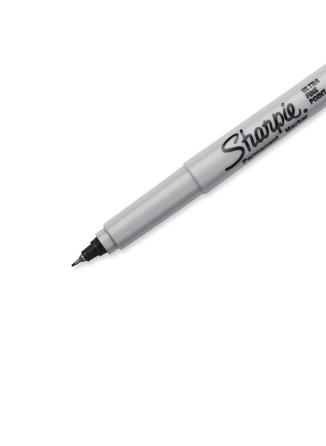 Sharpie Sharpie Permanent Markers, Ultra Fine Tip Markers Set, Quick Drying And Fade Resistant Artist Marker For Wood, Plastic Paper, Metal, And More, Drawing, Coloring, And Poster Marker Black, 12 Count  - Image 3