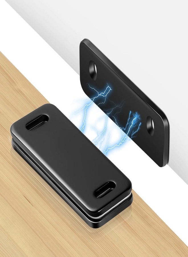 Suemisi Ultra Thin Cabinet Magnets Door Catch,Cabinet Adhesive Drawer Latch,Cabinet Magnetic Catch for Kitchen,Closet Door,Cupboard Wardrobe,Sliding Door Closure,No-Gap Design,Black 4 Pack (Black 4PCS) - Image 1