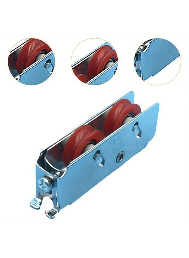 3.15 Inch Aluminum Alloy Sliding Door Roller 2000A Series Bottom Wheels Red Rubber Silent Glide - Image 3