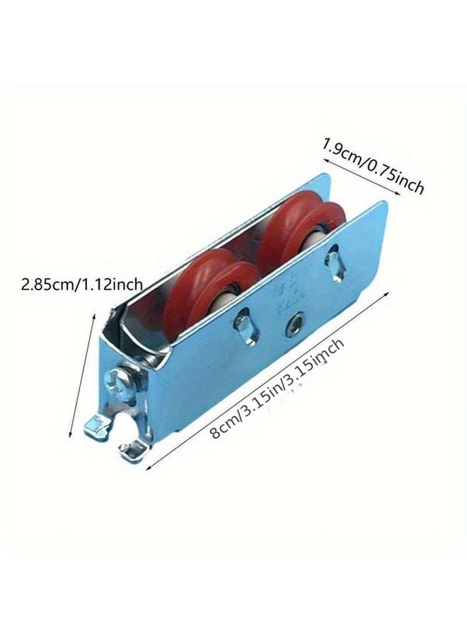 3.15 Inch Aluminum Alloy Sliding Door Roller 2000A Series Bottom Wheels Red Rubber Silent Glide - Image 5