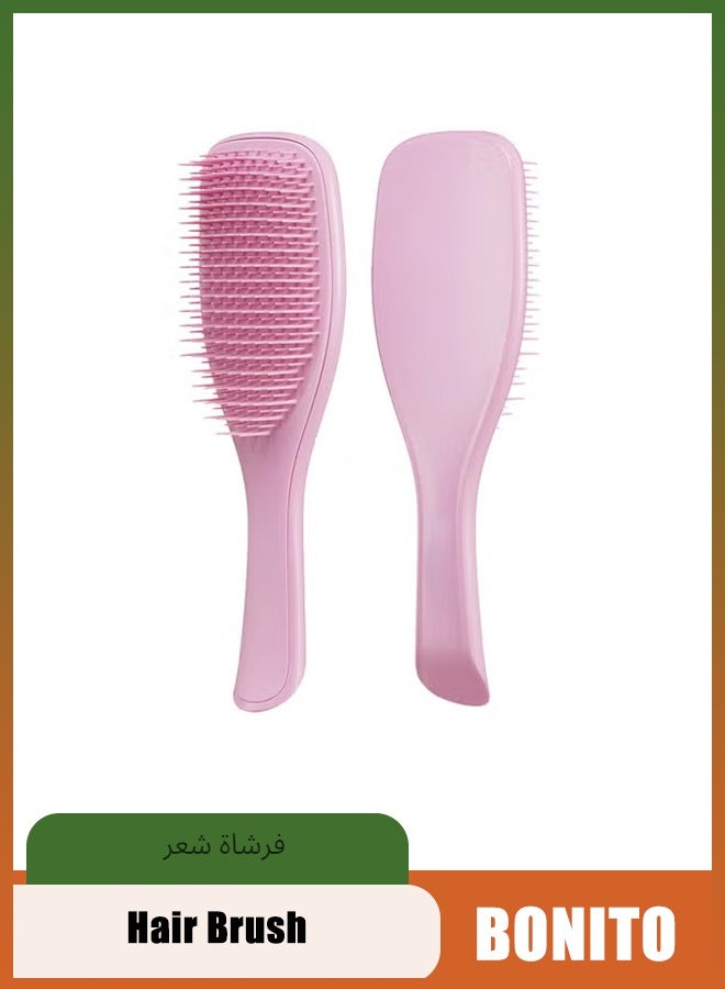 بونيتو فرشاة الشعر الجاف والرطب فك تشابك الشعر لجميع أنواع الشعر ، فرشاة فك تشابك الشعر النهائية ، وردي - Image 1