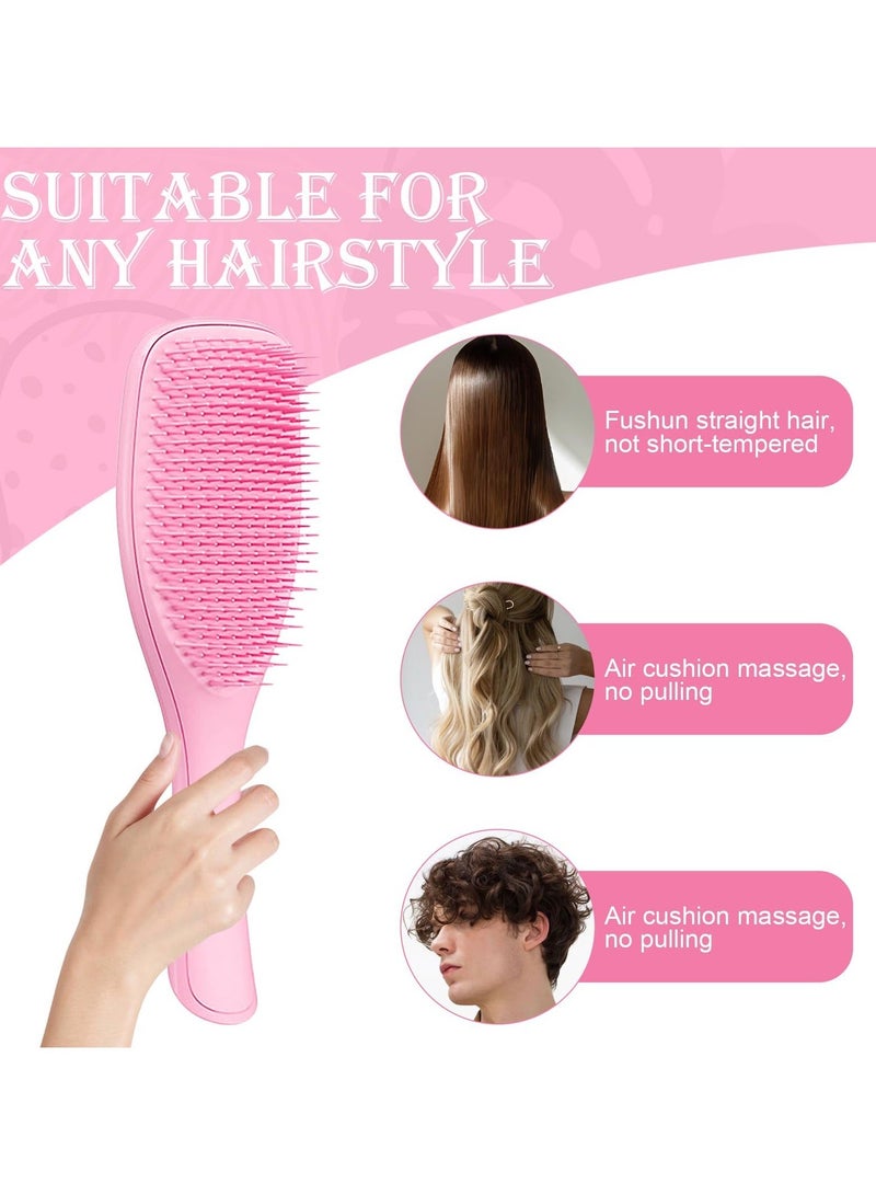 بونيتو فرشاة الشعر الجاف والرطب فك تشابك الشعر لجميع أنواع الشعر ، فرشاة فك تشابك الشعر النهائية ، وردي - Image 3
