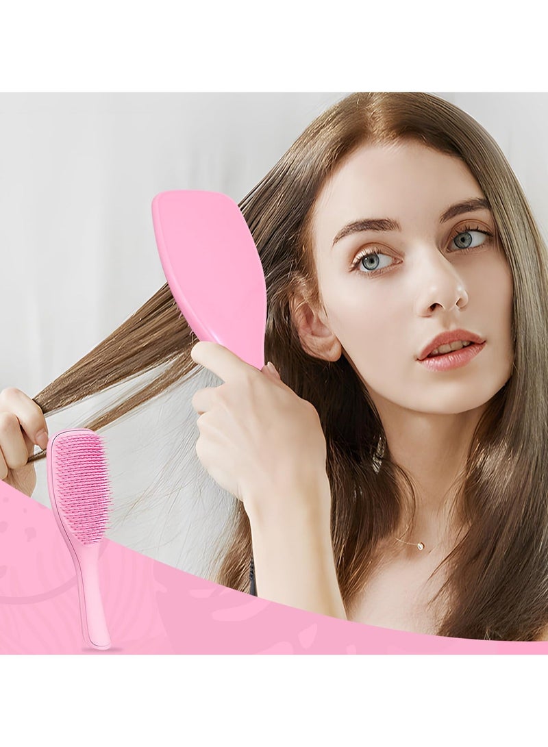بونيتو فرشاة الشعر الجاف والرطب فك تشابك الشعر لجميع أنواع الشعر ، فرشاة فك تشابك الشعر النهائية ، وردي - Image 4