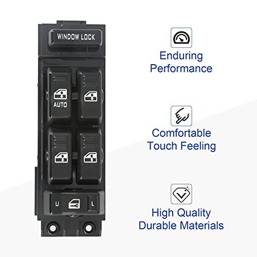 MOJTBE Power Window Switch Master Control Driver Side Compatible for 2000 2001 2002 Chevy Silverado Tahoe Suburban & GMC Yukon XL Sierra 1500HD 2500HD 3500, 02 Cadillac Escalade OE Replace 15062650 - Image 4