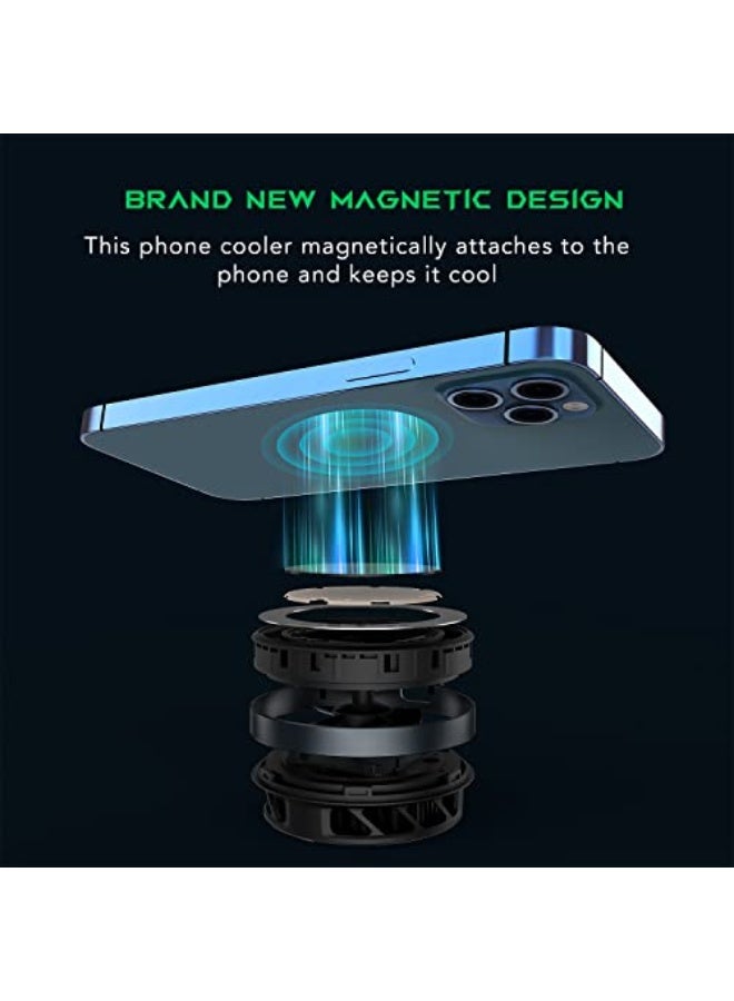 Black Shark Phone Cooler Magnetic Cooler, iPhone 11 12 13 14 Series MagSafe Compatible, Cell Phone Cooling Fan Portable Phone Radiator Cooling Fan, Gaming Semiconductor Cooling for Android/Tablet/iPad - Image 3