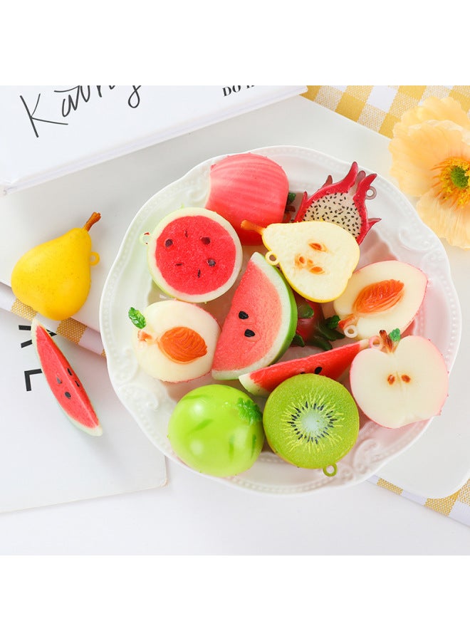 Simulation Fruit Pendant Simulation Mini Half Fruit For Apple Watermelon Pitaya Kiwi Model Exclusive-Color:Half A Pitaya-Specifications:Model  - Image 3