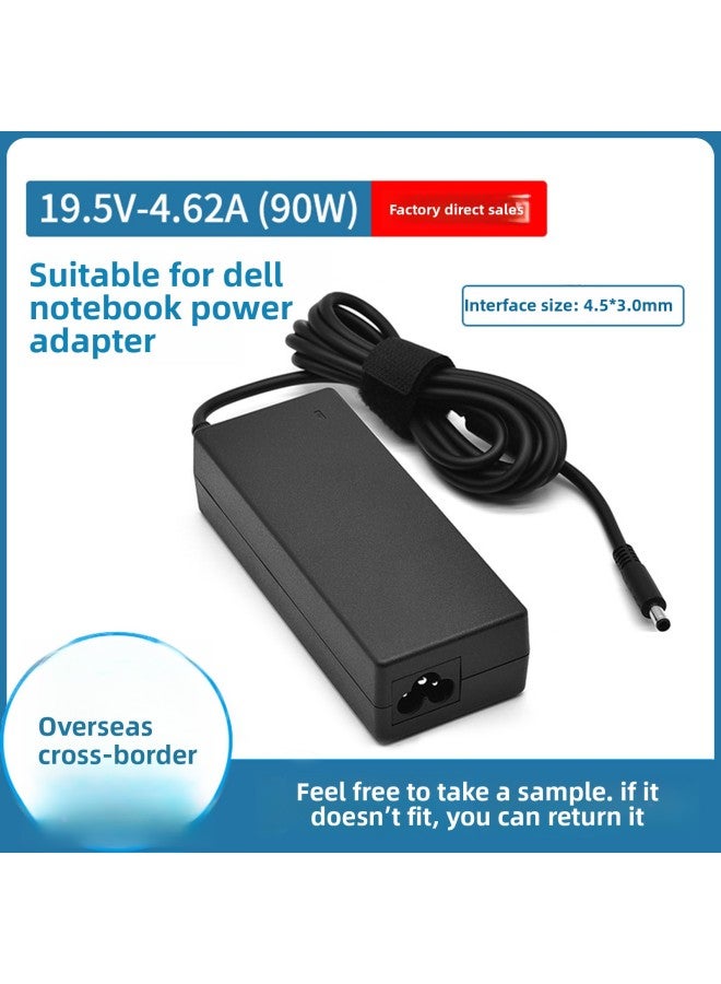 For Dell 90w Laptop Power Adapter 19.5v4.62A Computer Charger 4.5x3.0mm-Color:Power Supply + National Standard Power Cord