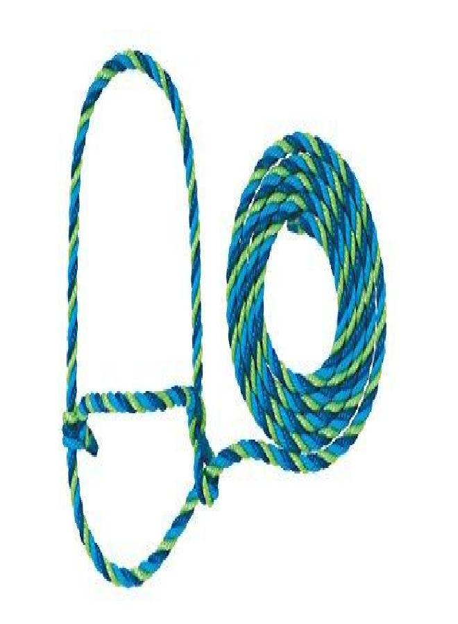 Weaver Leather Livestock Cattle Poly Rope Halter Blue/Hurricane Blue/Lime, (35-7900-H5) - Image 4