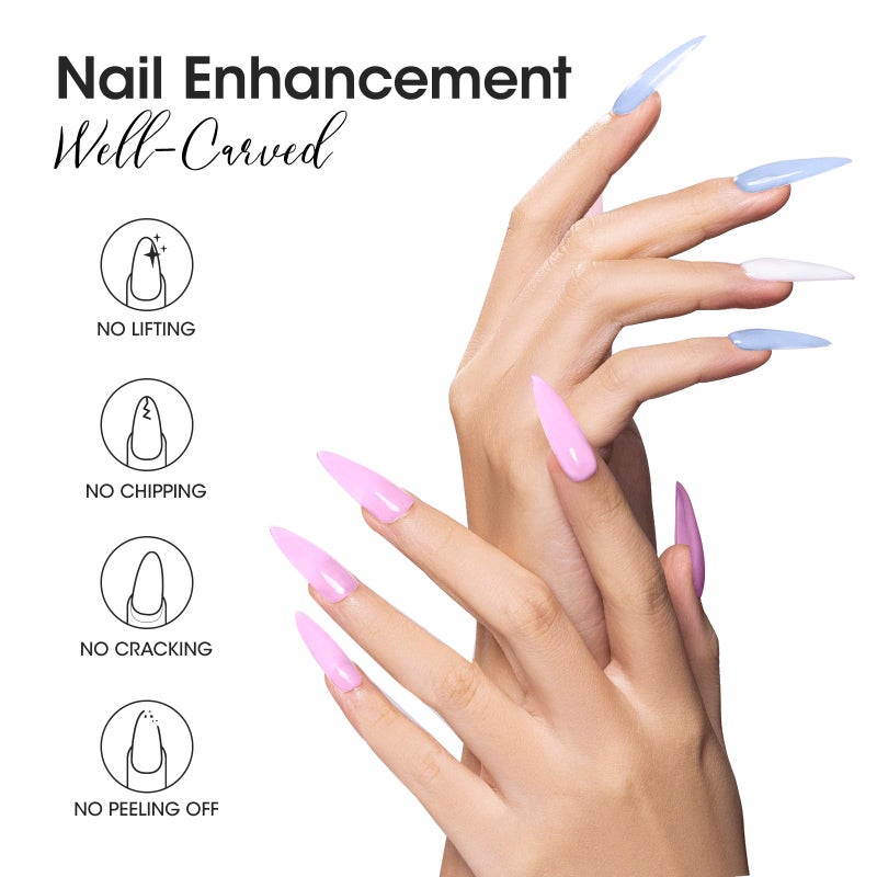 Gellen Builder Gel Kit - Nail Extension Kit with 4 Pastel Colors: Rose, Red, Violet, Blue, Green - Hard Gel Nail Builder, 15ml - Image 3