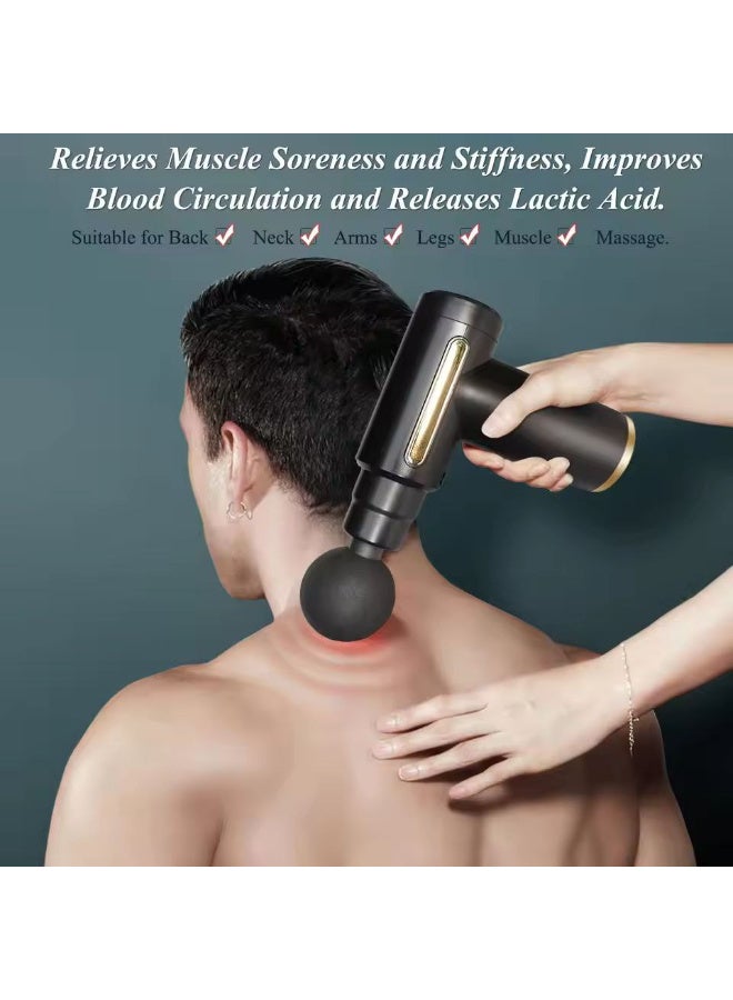 مسدس تدليك صغير لقرع الأنسجة العميقة، مسدس تدليك العضلات مع 6 سرعات جهاز تدليك، جهاز تدليك كهربائي محمول فائق الهدوء لتخفيف آلام الرقبة والظهر - Image 3