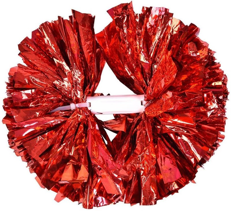 woobles Cheerleading Pom Poms, Plastic Cheerleader Aerobics Pom Poms Pompoms Great for School Sports Competition/Dance Party (1 Pair/Set) - Image 5