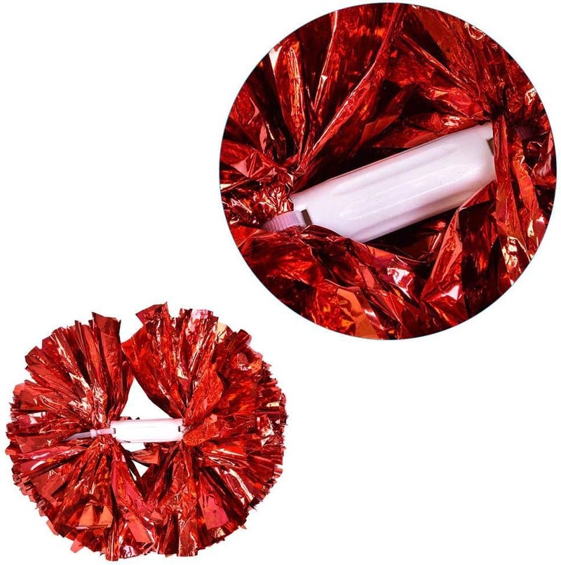 woobles Cheerleading Pom Poms, Plastic Cheerleader Aerobics Pom Poms Pompoms Great for School Sports Competition/Dance Party (1 Pair/Set) - Image 4