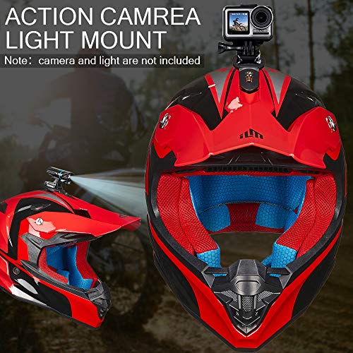 ILM Adult Dirt Bike Helmets ATV Motocross Dirtbike Helmet with Super Soft Liner Camera Mount for Men Women Motorcycle Dual Sport DOT Model-216 (Red Black, M) - Image 4