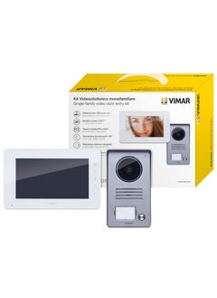 Vimar Vimar K40910 Single-family wall-mounted video intercom kit, gray plate and white monitor  - Image 1
