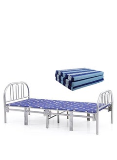 Uzman Home Uzman Home Folding Bed with Foam Folding Mattress Portable Single Folding Mattress Size 180x90 CM, Steel Frame Size 90x190 Centimeters Model KFB896  - Image 1