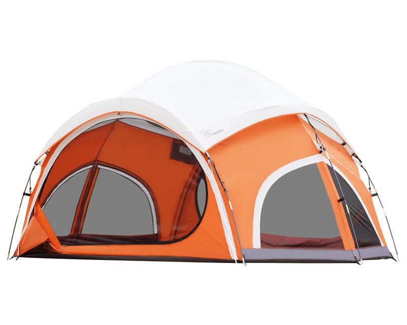 Vidalido 3-4 Person Camping Tent with 2 Large Mesh Door 4 Mesh Window Family Tents, Double Layer Waterproof Portable Easy Setup Camp Tent, Canvas Dome Tents for Camping Outdoor Hiking and Backpacking - Image 1