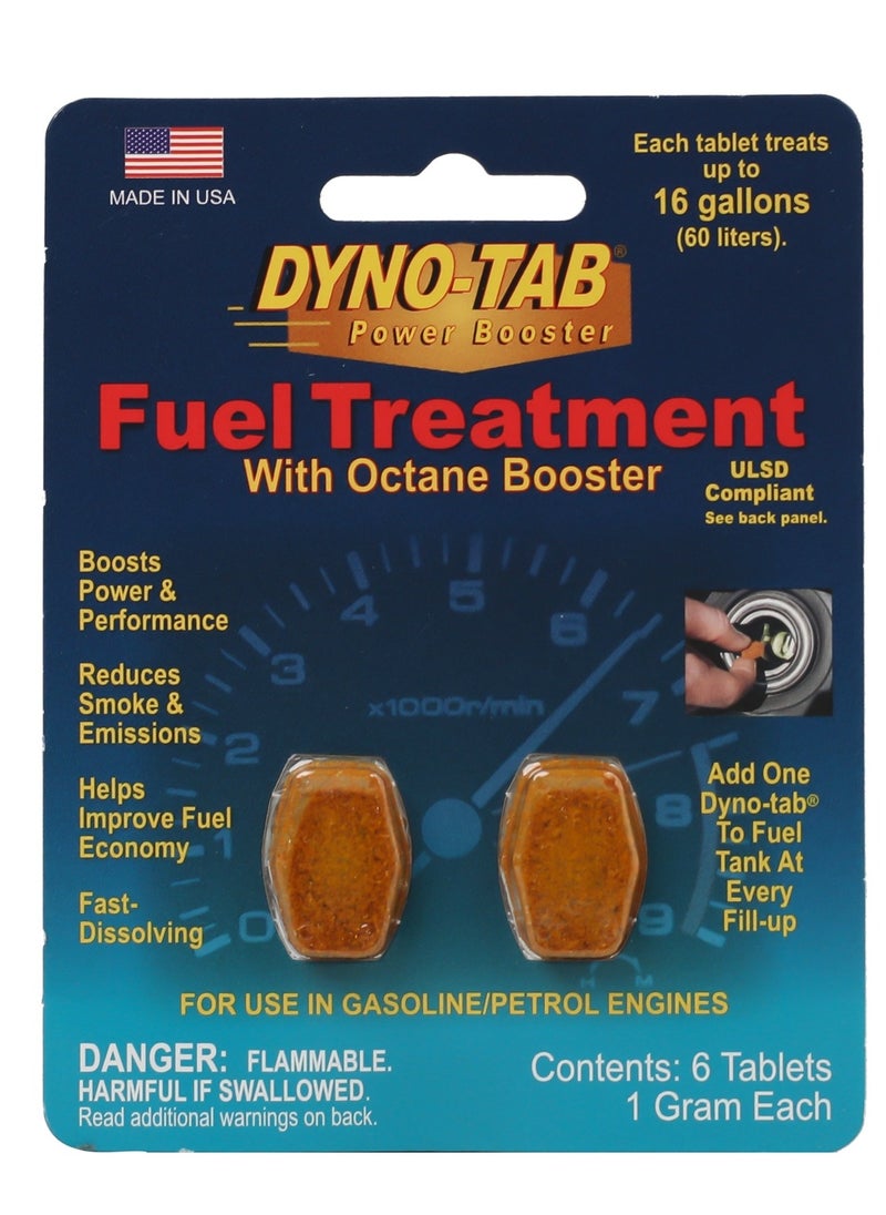 داينو-تاب - معالج وقود DYNO-TAB 45402 – محسّن لمحركات البنزين والديزل | يعزز الاقتصاد في الوقود والأداء | يزيد الأوكتان ويقلل تراكم الكربون | قرصان يعالجان حتى 120 لترًا - Image 1