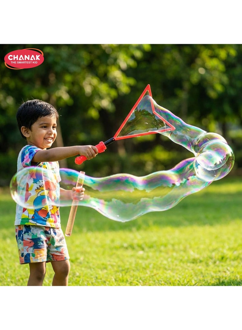 Chanak Giant Bubble Wands,Bubble Sticks for Kids Above 3 Years, Making Giant Bubbles Toy for Kids, Bubble Sticks for Endless Joy & Fun Bubble Solution, Each Wand 100ml Bubble Solution. - Image 1