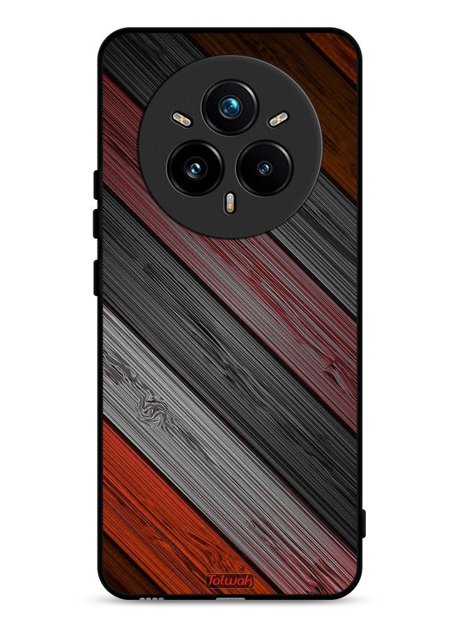 Tolwak Realme 14 Pro Plus 5G Protective Case Cover Colored Wooden Pattern