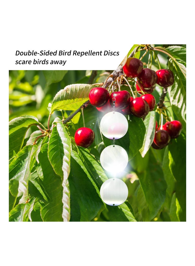 SYOSI 8PCS Reflective Bird Repellent Scare Discs, Large Bird Deterrent Control Device Bird Repellent  with Large Reflective Discs for Deterring Small Bird, Crows and Wood - Image 3