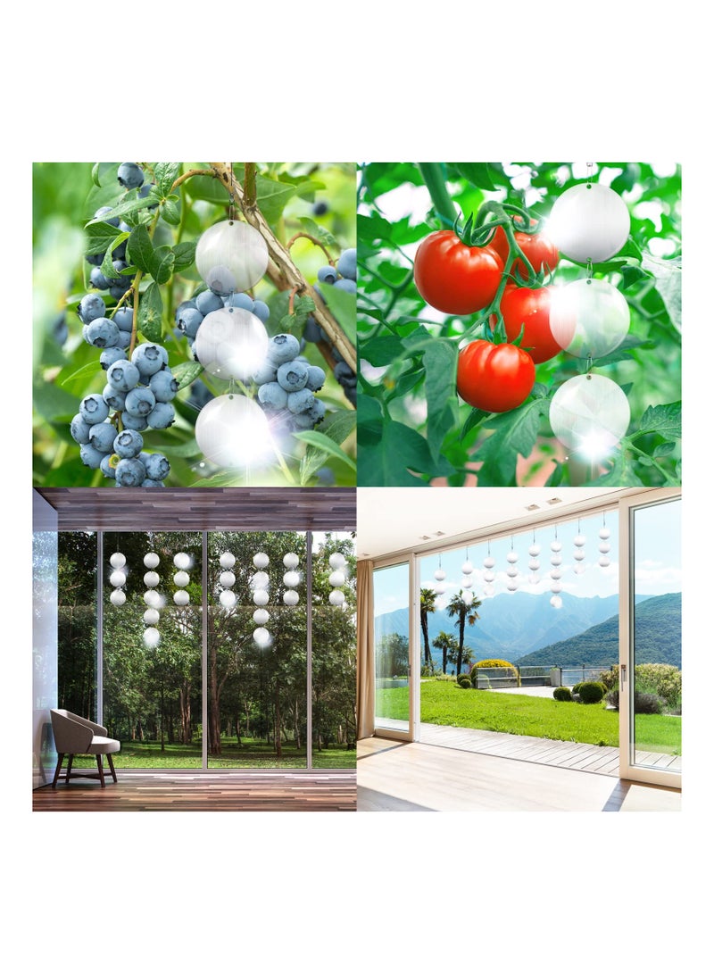 SYOSI 8PCS Reflective Bird Repellent Scare Discs, Large Bird Deterrent Control Device Bird Repellent  with Large Reflective Discs for Deterring Small Bird, Crows and Wood - Image 2