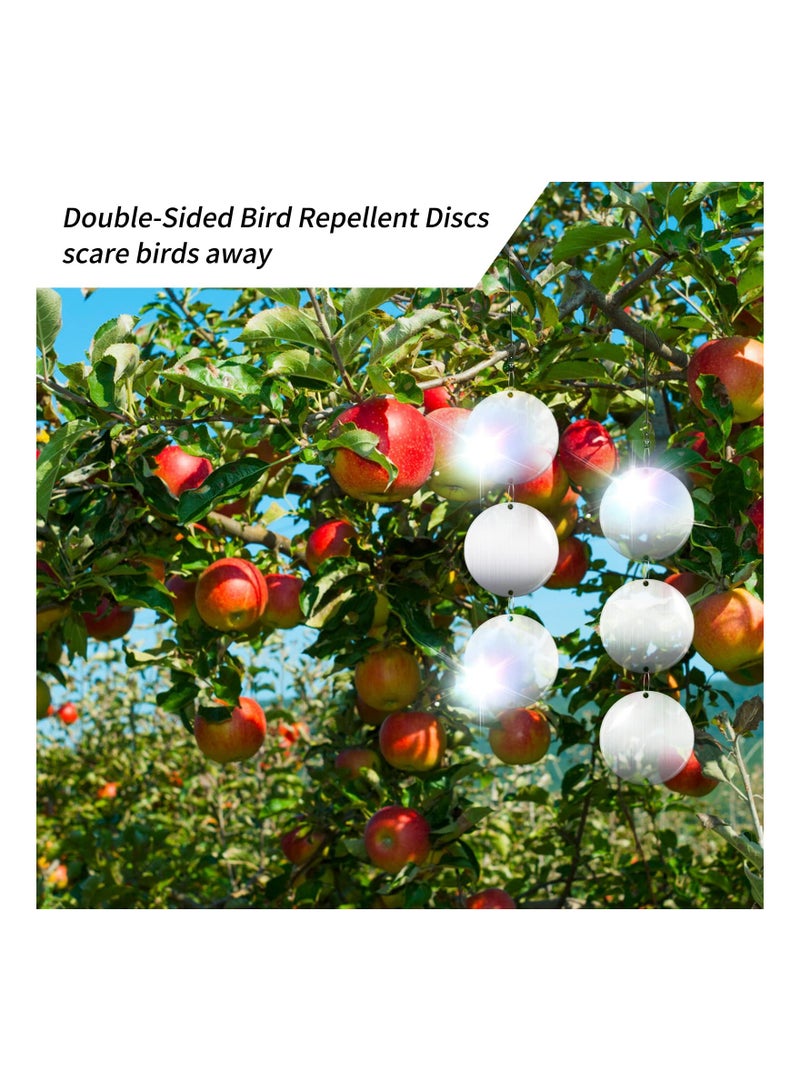 SYOSI 8PCS Reflective Bird Repellent Scare Discs, Large Bird Deterrent Control Device Bird Repellent  with Large Reflective Discs for Deterring Small Bird, Crows and Wood - Image 4