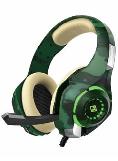 Cosmic Byte GS410 Wired Gaming Headset Over Ear Headphones with Noise Cancelling Mic Compatible with PS5, PS4, Xbox One, PC, Mac, Computer, Laptop (Army Green)  - Image 1