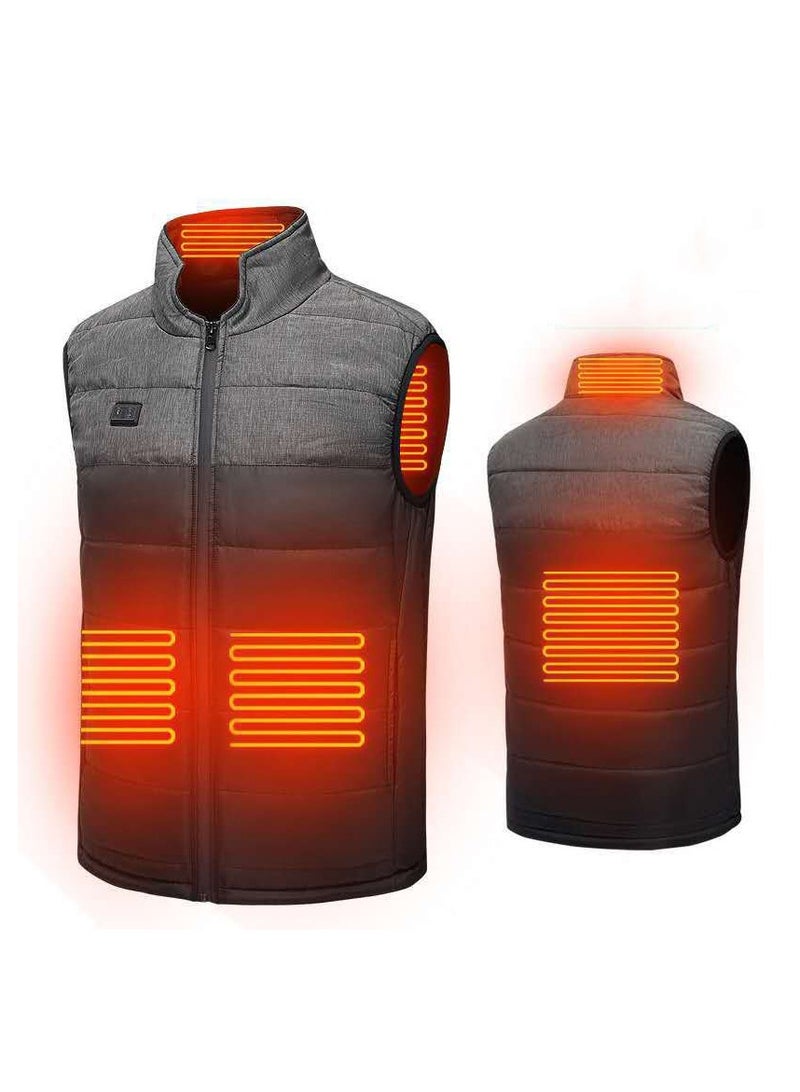 عام للجنسين سترة كهربائية حرارية ، سترة سترة قابلة للشحن سترة حرارية (بطاريات غير مدرجة) ، رمادي / أسود - Image 1