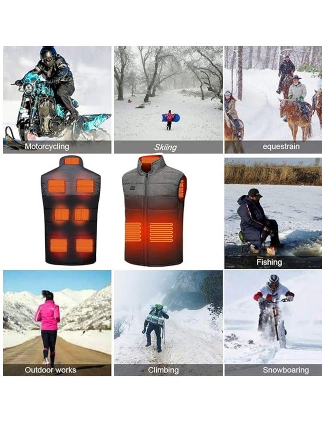 عام للجنسين سترة كهربائية حرارية ، سترة سترة قابلة للشحن سترة حرارية (بطاريات غير مدرجة) ، رمادي / أسود - Image 3