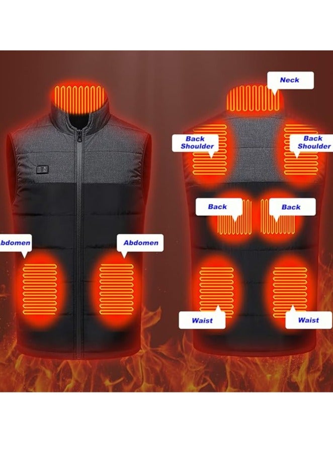 عام للجنسين سترة كهربائية حرارية ، سترة سترة قابلة للشحن سترة حرارية (بطاريات غير مدرجة) ، رمادي / أسود - Image 4