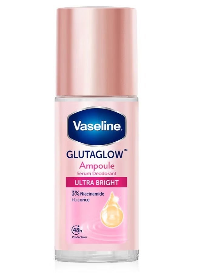 فازلين مزيل عرق "فازلين غلوتا-غلو" (Vaseline GlutaGlow) بتركيبة السيروم والأمبولات - فائق التفتيح (عبوة مزدوجة 2 45 مل) | حماية من الروائح لمدة 48 ساعة | يحتوي على 3% نياسيناميد وخلاصة العرقسوس | يفتح منطقة تحت الإبط | عناية يومية لطيفة للنساء - Image 3